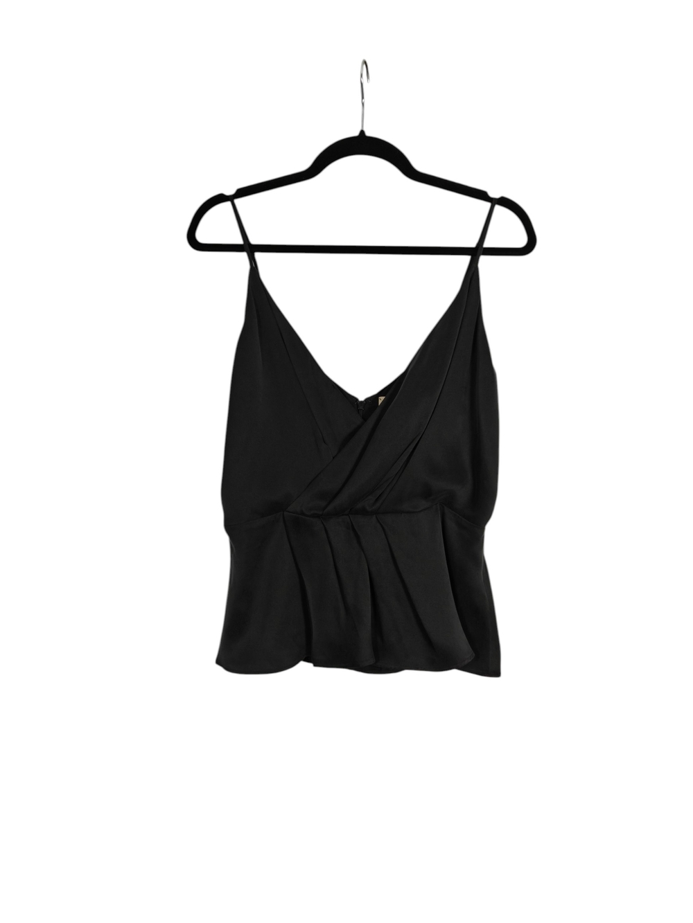 L'AGENCE Black Draped Silk Camisole